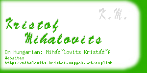 kristof mihalovits business card